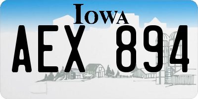 IA license plate AEX894