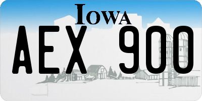 IA license plate AEX900