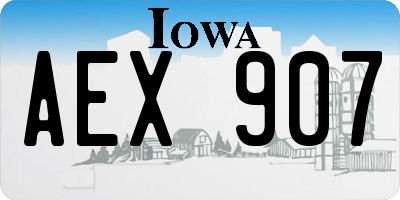 IA license plate AEX907