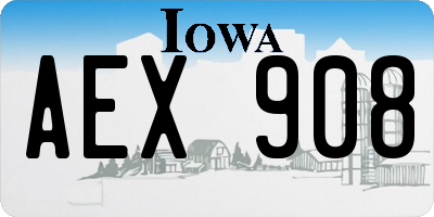 IA license plate AEX908
