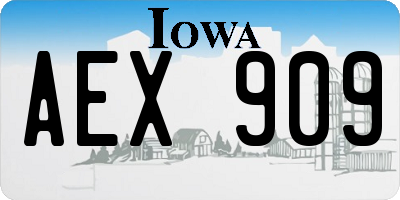 IA license plate AEX909
