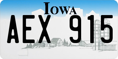 IA license plate AEX915