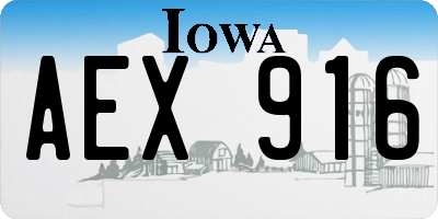 IA license plate AEX916