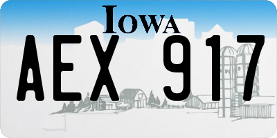 IA license plate AEX917