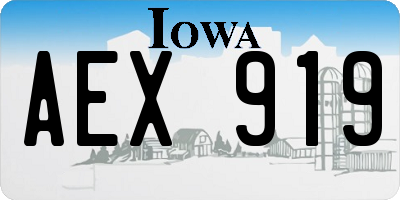IA license plate AEX919