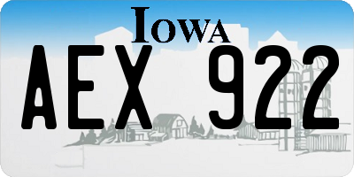 IA license plate AEX922