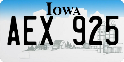 IA license plate AEX925