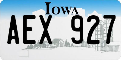 IA license plate AEX927