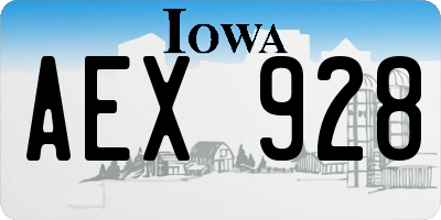 IA license plate AEX928