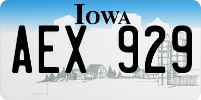 IA license plate AEX929
