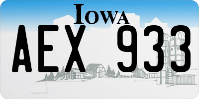 IA license plate AEX933