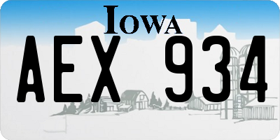 IA license plate AEX934