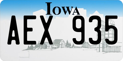 IA license plate AEX935
