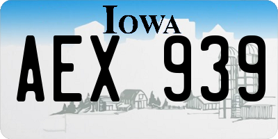 IA license plate AEX939