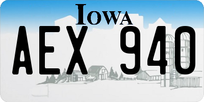 IA license plate AEX940