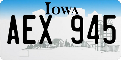 IA license plate AEX945