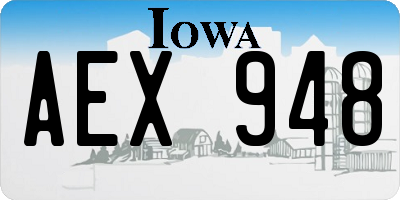 IA license plate AEX948