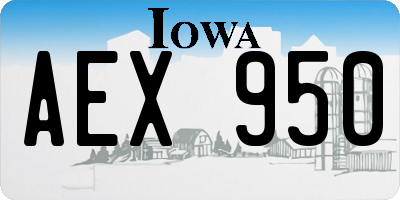 IA license plate AEX950