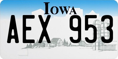 IA license plate AEX953