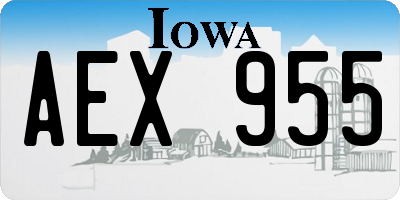 IA license plate AEX955