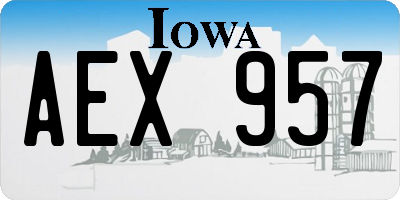IA license plate AEX957