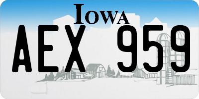 IA license plate AEX959