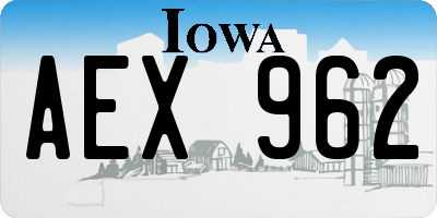 IA license plate AEX962