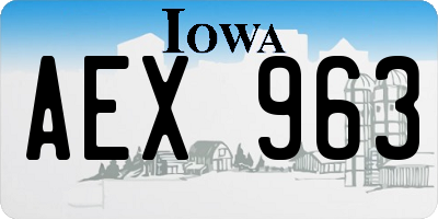 IA license plate AEX963