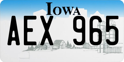 IA license plate AEX965