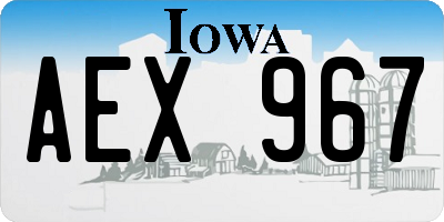 IA license plate AEX967