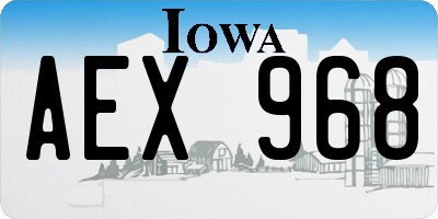 IA license plate AEX968