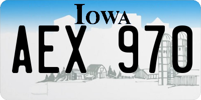 IA license plate AEX970