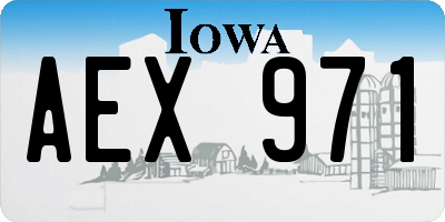 IA license plate AEX971