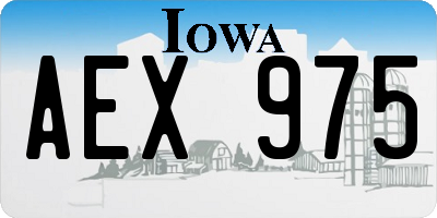 IA license plate AEX975