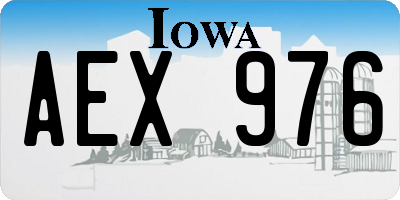 IA license plate AEX976