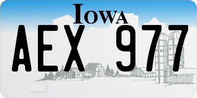 IA license plate AEX977