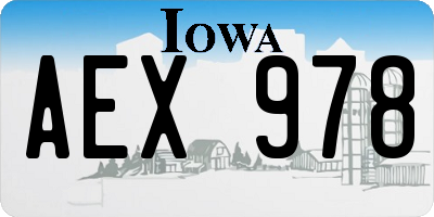 IA license plate AEX978