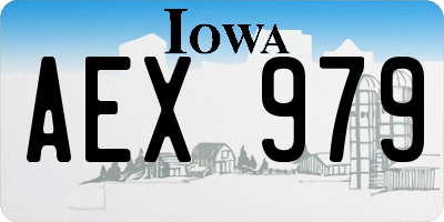 IA license plate AEX979