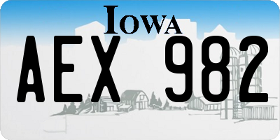 IA license plate AEX982