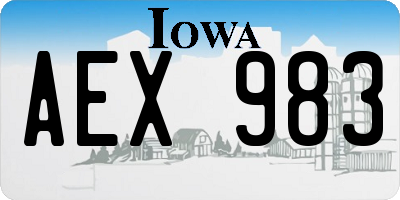 IA license plate AEX983