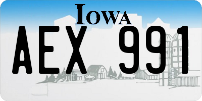 IA license plate AEX991