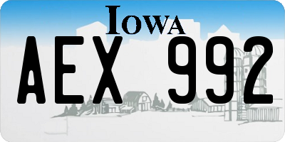 IA license plate AEX992