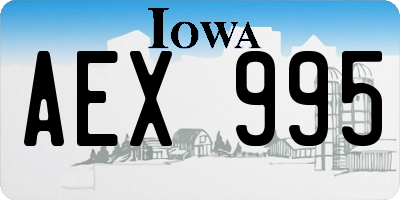 IA license plate AEX995