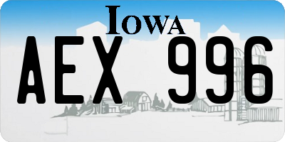 IA license plate AEX996