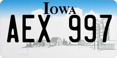 IA license plate AEX997