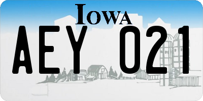 IA license plate AEY021