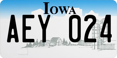 IA license plate AEY024