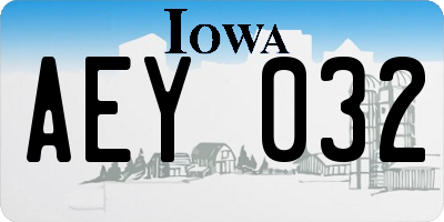 IA license plate AEY032