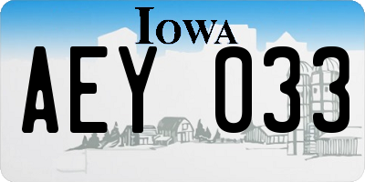 IA license plate AEY033