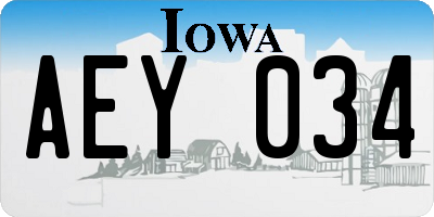 IA license plate AEY034